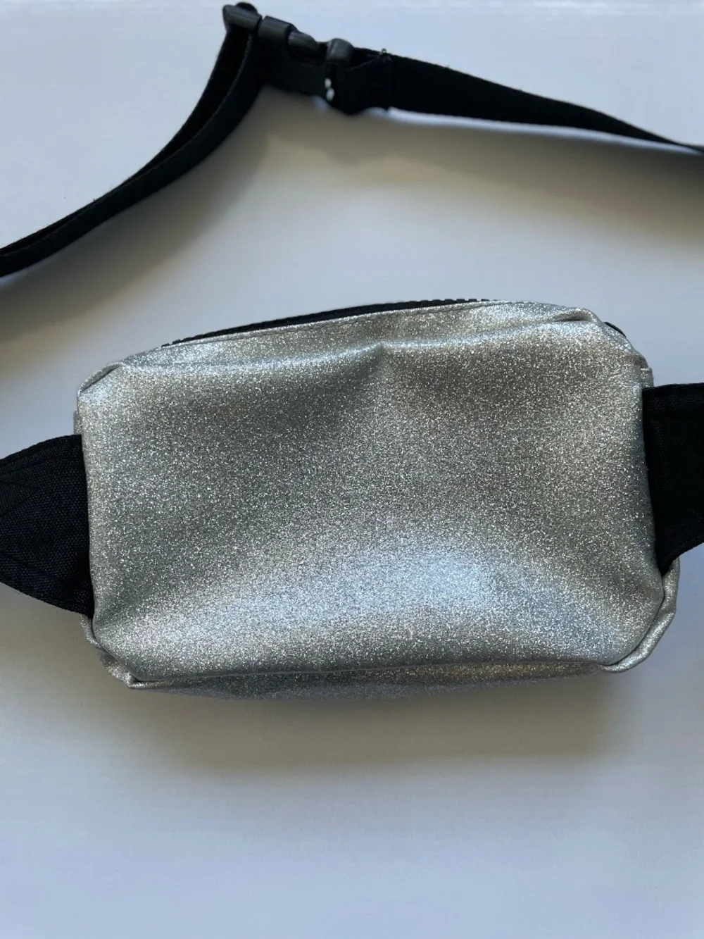Girls Converse All Star Silver Glitter Fanny Pack | Metallic Waist Bag